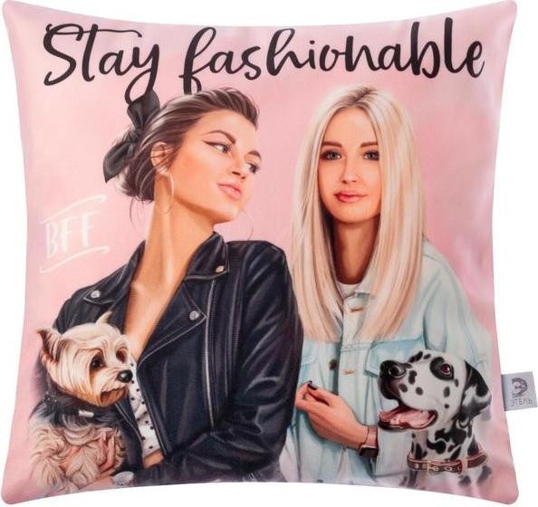 Наволочка Этель "Stay fashionable" 40х40 см, 100% п/э, велюр