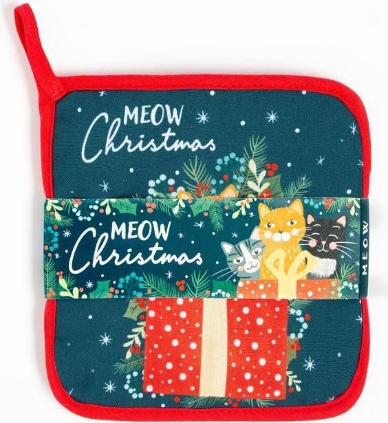 Новогодний набор кухонный Meow Christmas подставка, прихватка